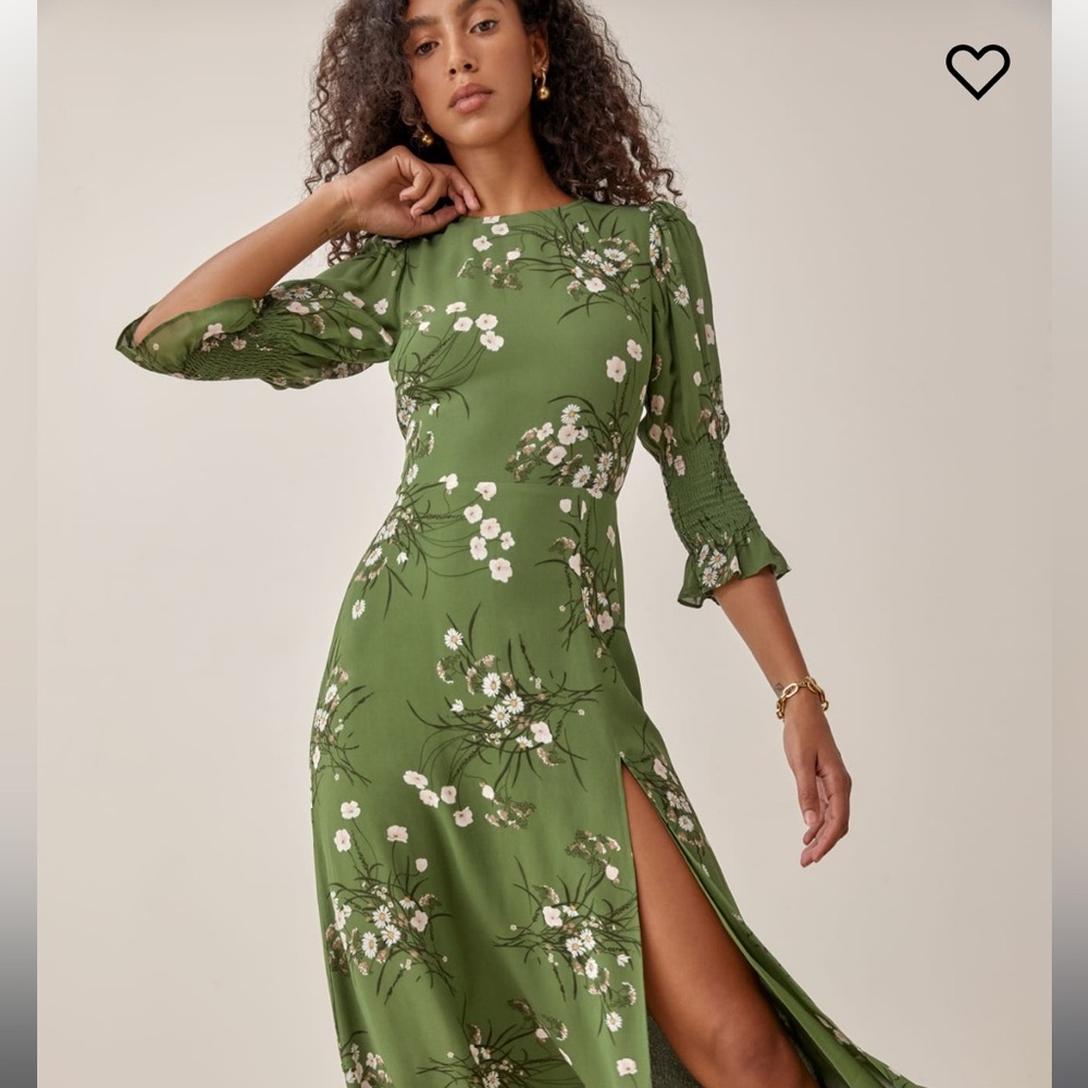Reformation green carolena dress